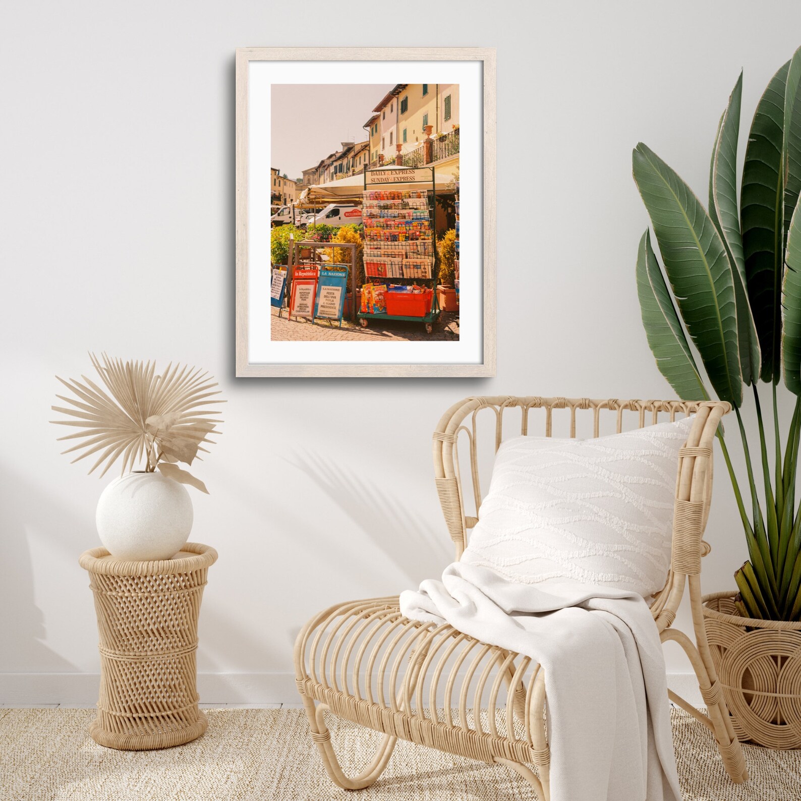 Italian Newsstand | Sunlit European Street Scene 35mm Film Photography Print - Image 4