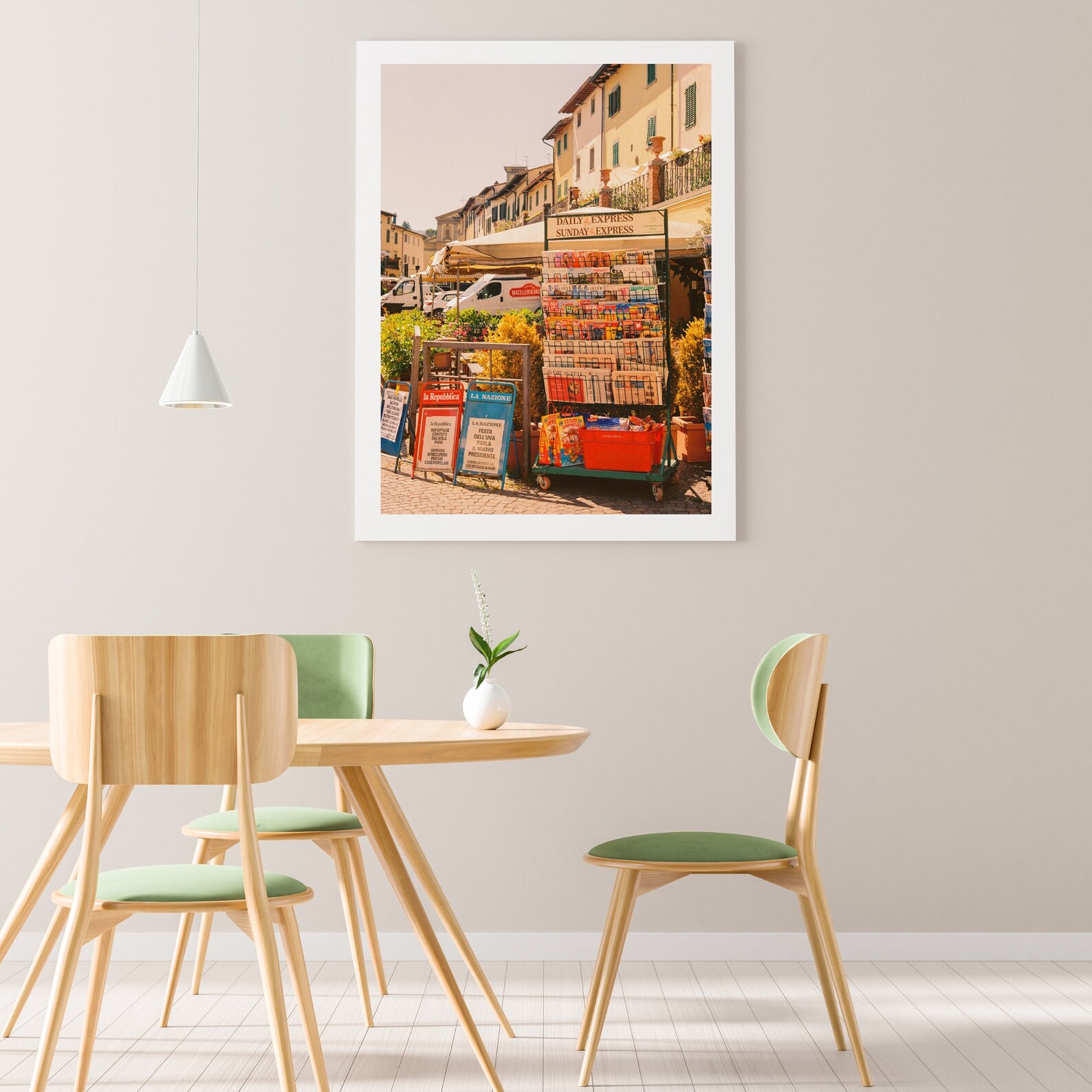 Italian Newsstand | Sunlit European Street Scene 35mm Film Photography Print - Image 8